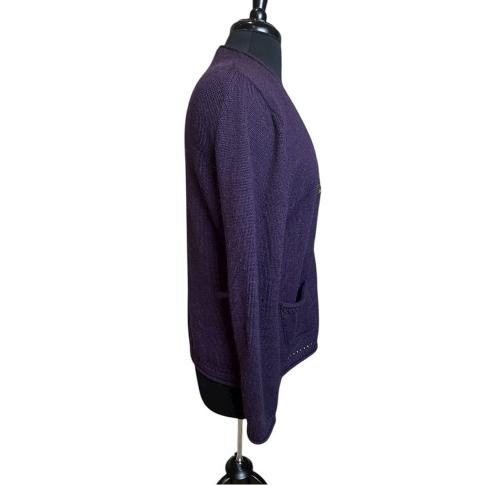 Kuna 100% Baby Alpaca Deep Plum Cardigan Sweater Size Small - Picture 3 of 9